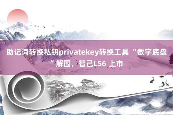 助记词转换私钥privatekey转换工具 “数字底盘”解围，智己LS6 上市